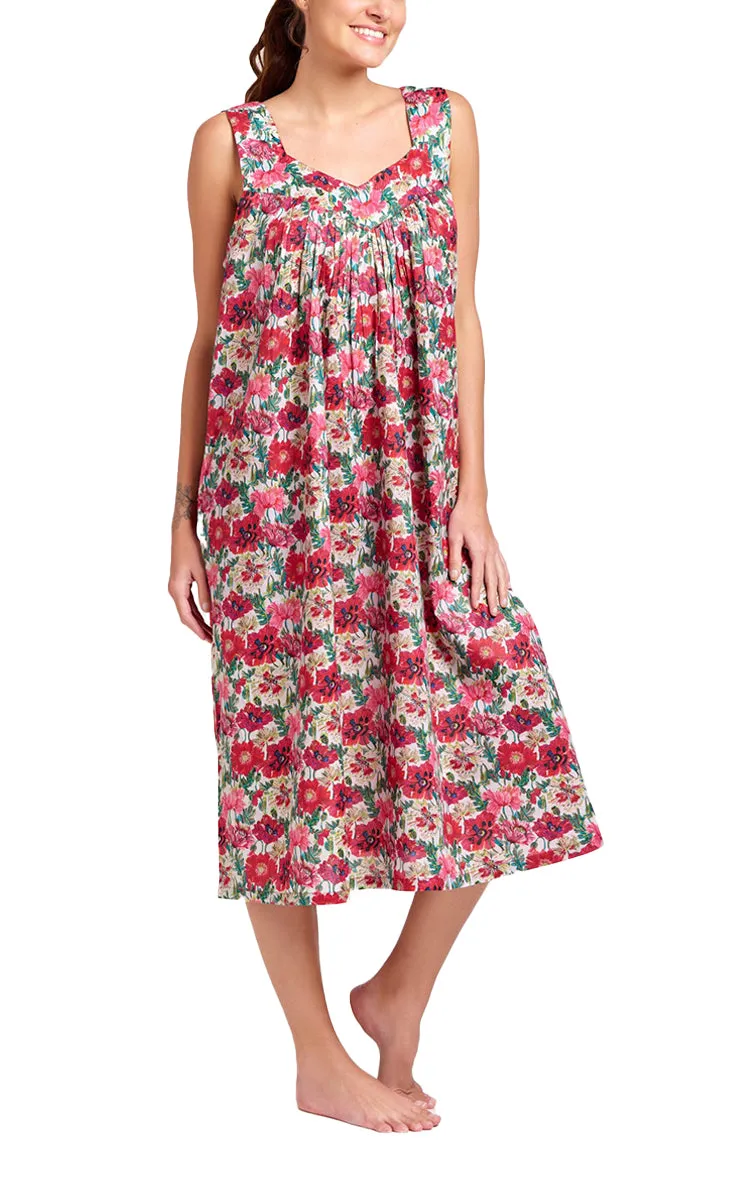 Arabella Lilly Nightgown In Vibrant Red Floral MD-411F4