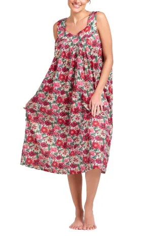 Arabella Lilly Nightgown In Vibrant Red Floral MD-411F4