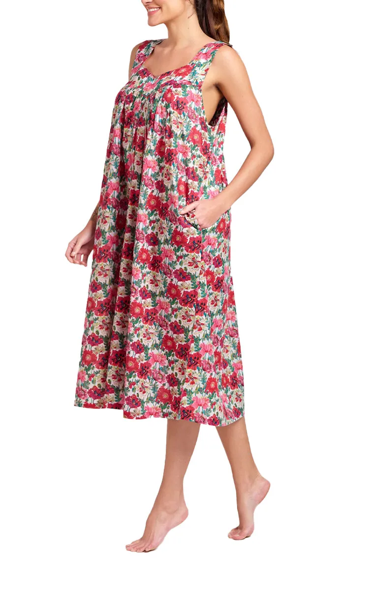 Arabella Lilly Nightgown In Vibrant Red Floral MD-411F4