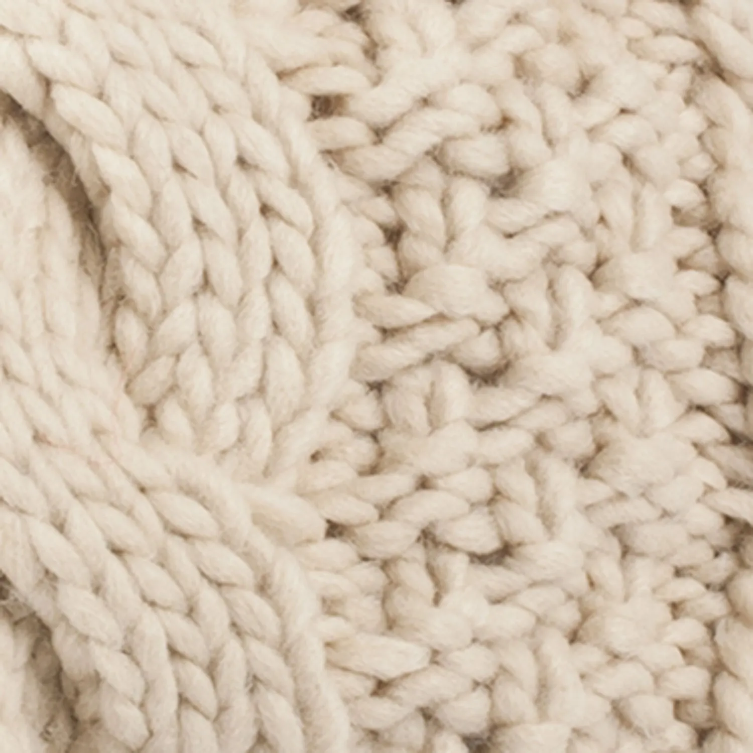 Aran Tradition Knitted Oatmeal Tammy Hat With Pom Pom