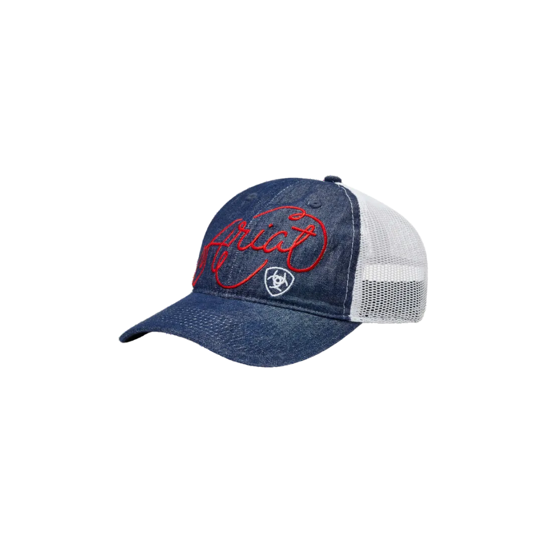 Ariat M&F Denim Red Embroidered Logo Cap