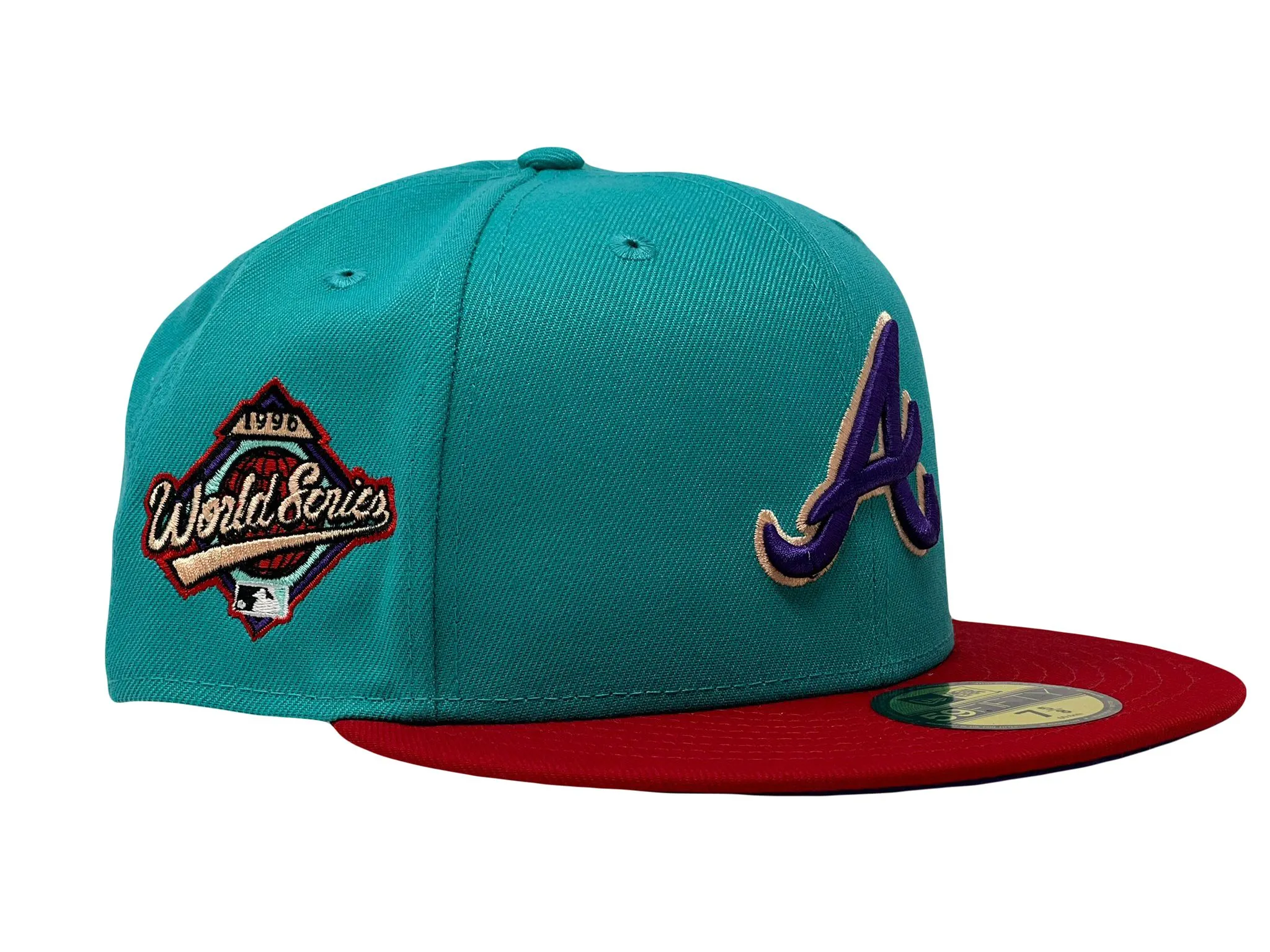 Atlanta Braves 1996 World Series Purple Brim Fitted Hats