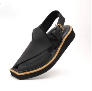 Black  Kaptaan Chappal | Peshawari Chappal