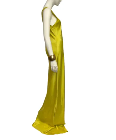 Chartreuse Bias Column Dress