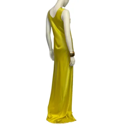 Chartreuse Bias Column Dress