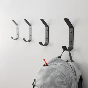 Crozet Multipurpose Wall Hooks | 4-Pack | Black