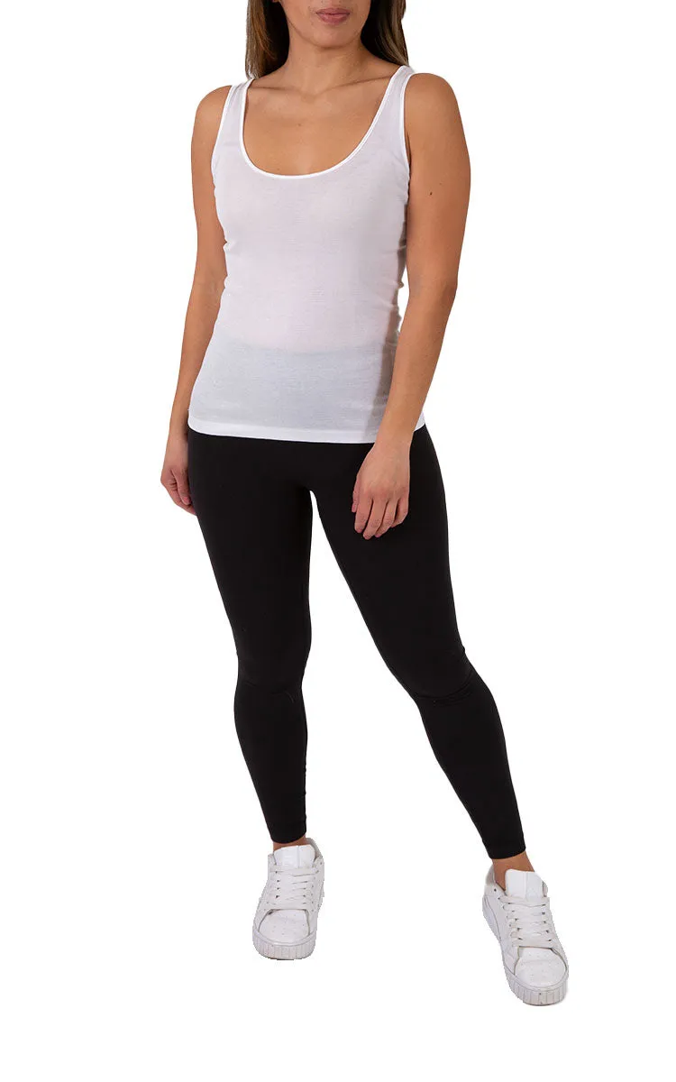 Emmebivi 100% Cotton Singlet in White 13832