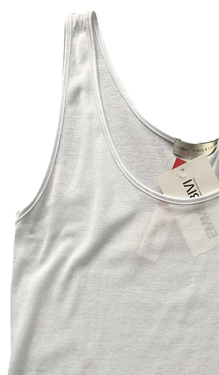 Emmebivi 100% Cotton Singlet in White 13832