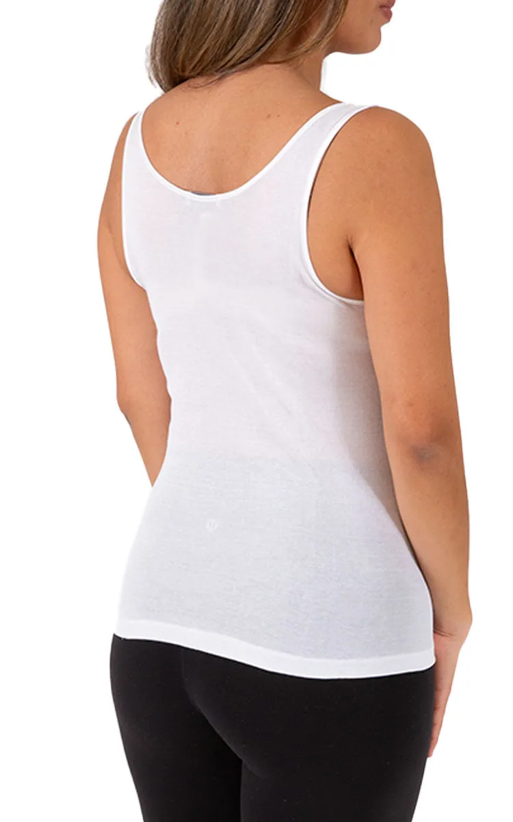 Emmebivi 100% Cotton Singlet in White 13832