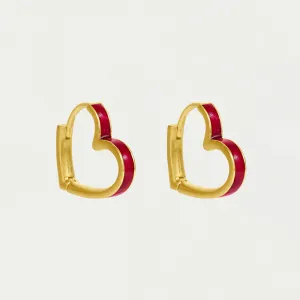 Enamel Heart Huggies