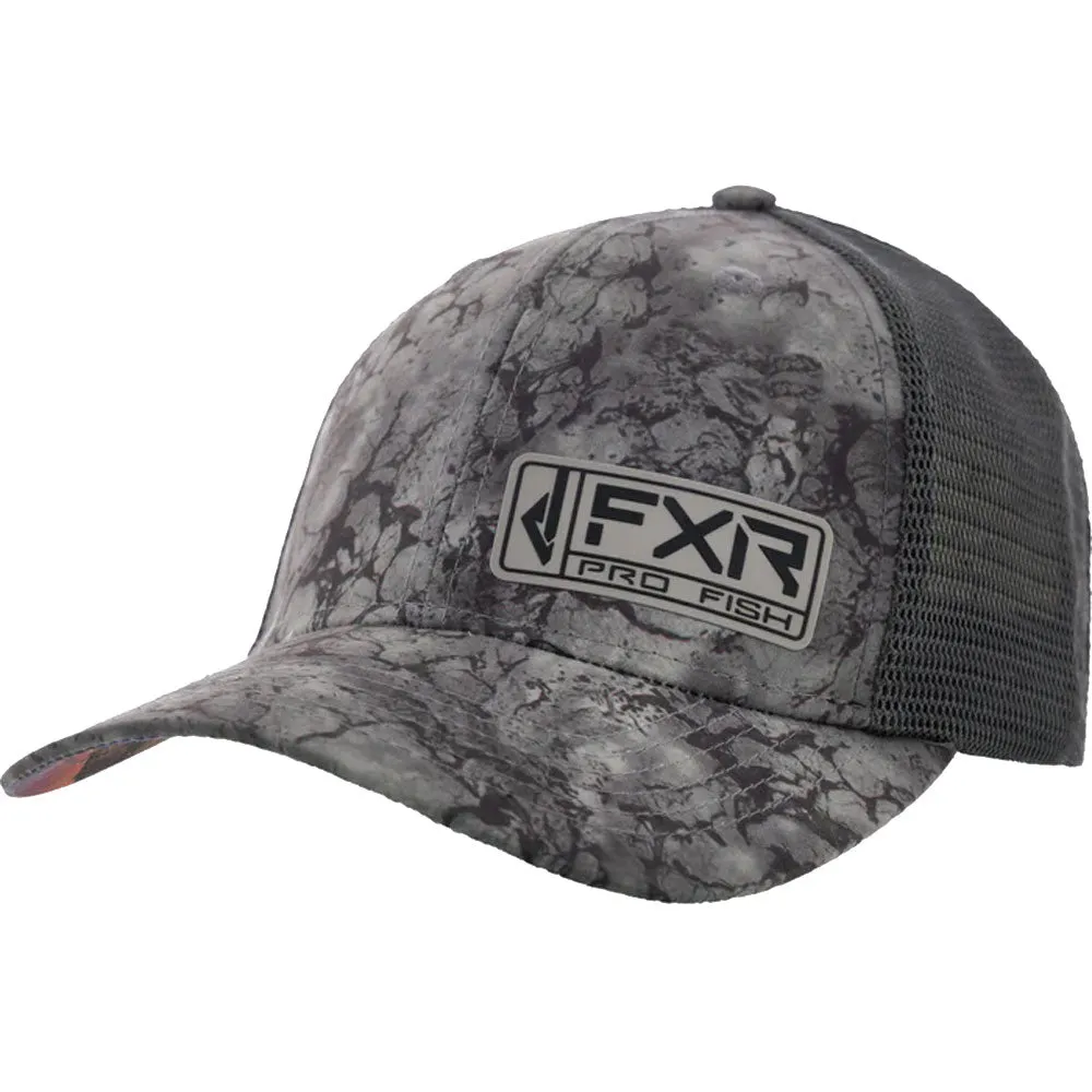 FXR  Cast Baseball Hat Cap Curved Brim Mesh Flex Band Comfort Grey Ink Charcoal