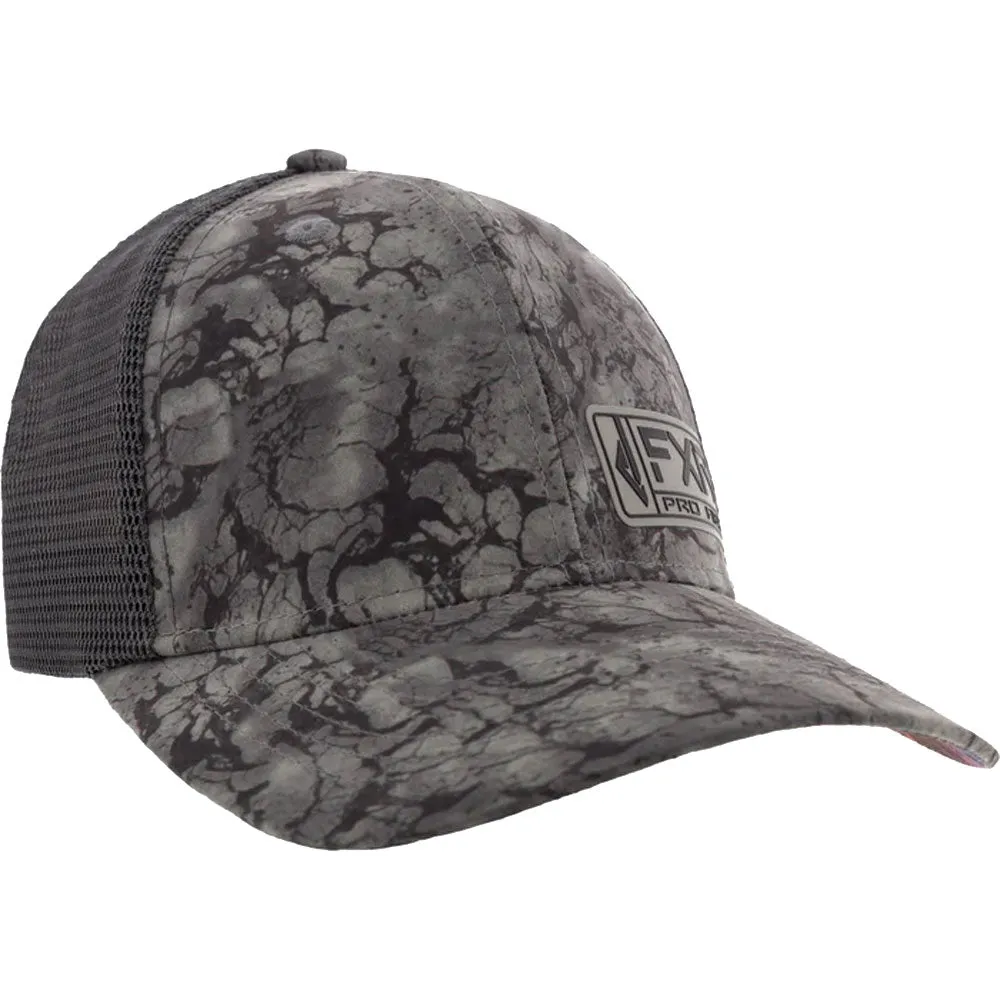 FXR  Cast Baseball Hat Cap Curved Brim Mesh Flex Band Comfort Grey Ink Charcoal