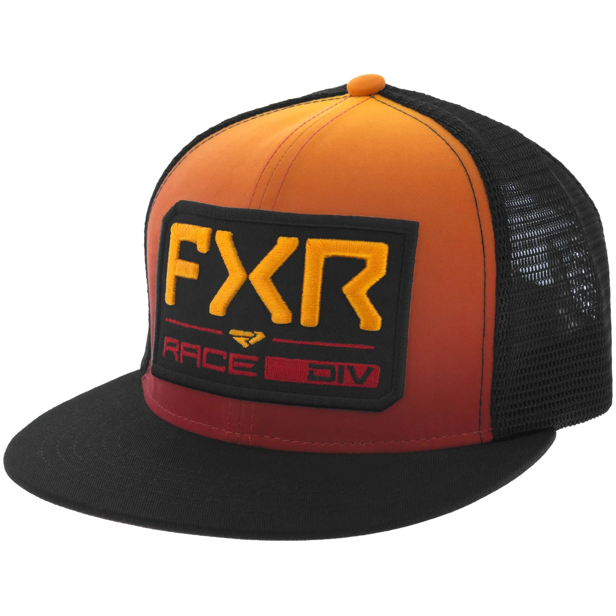 FXR  Race Division Baseball Hat Snapback Cap Flat Brim Comfortable Black Flame