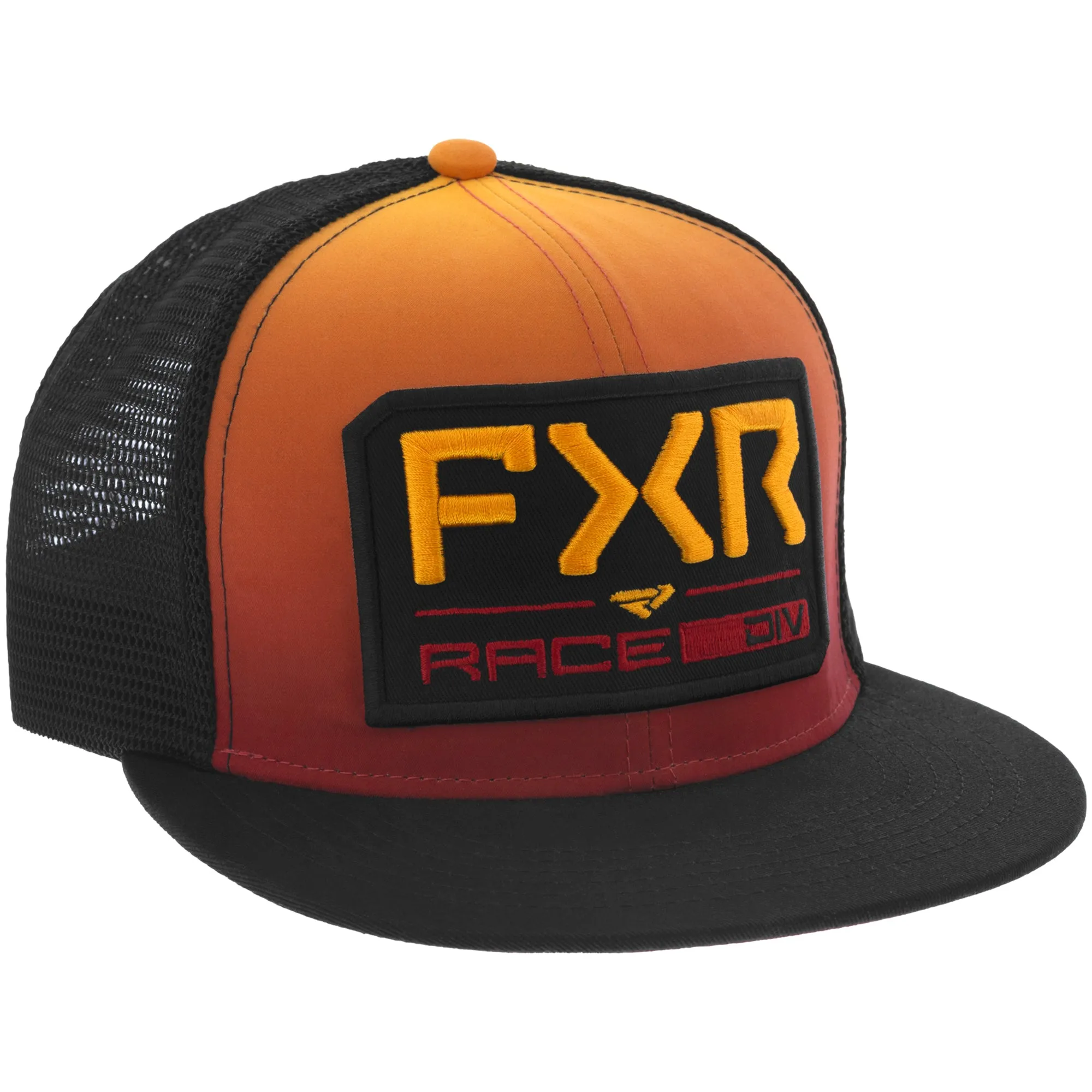 FXR  Race Division Baseball Hat Snapback Cap Flat Brim Comfortable Black Flame