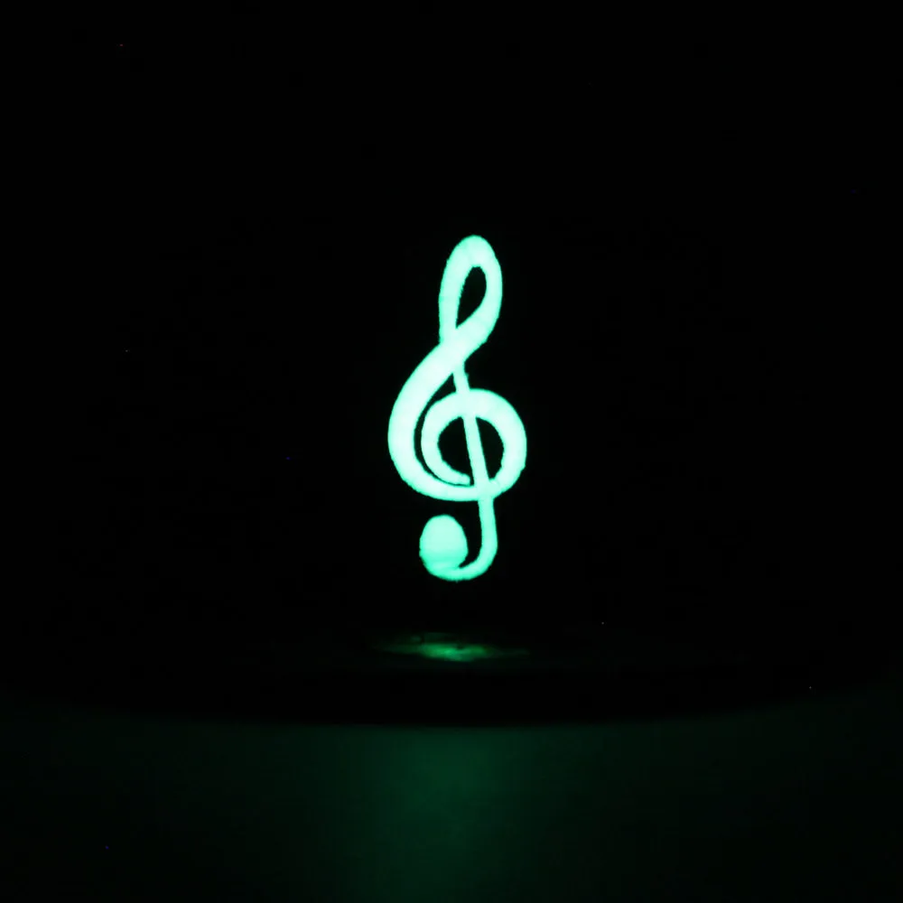 G Clef Music Note New Era 59Fifty Fitted Hat (Glow in the Dark Black Gray Under Brim)