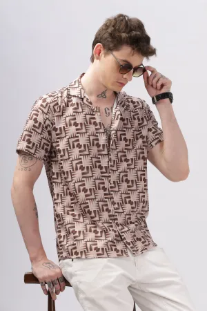 GEOMETRIC OLIVE PRINTED SHIRT