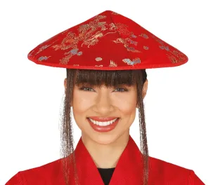 Japanese Coolie Hat Red
