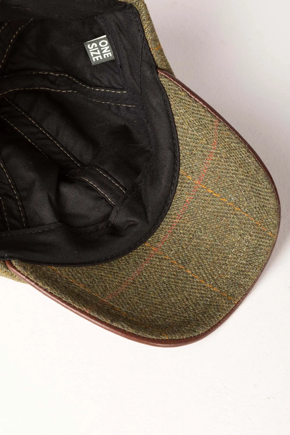 Junior Tweed Baseball Cap with Leather Peak