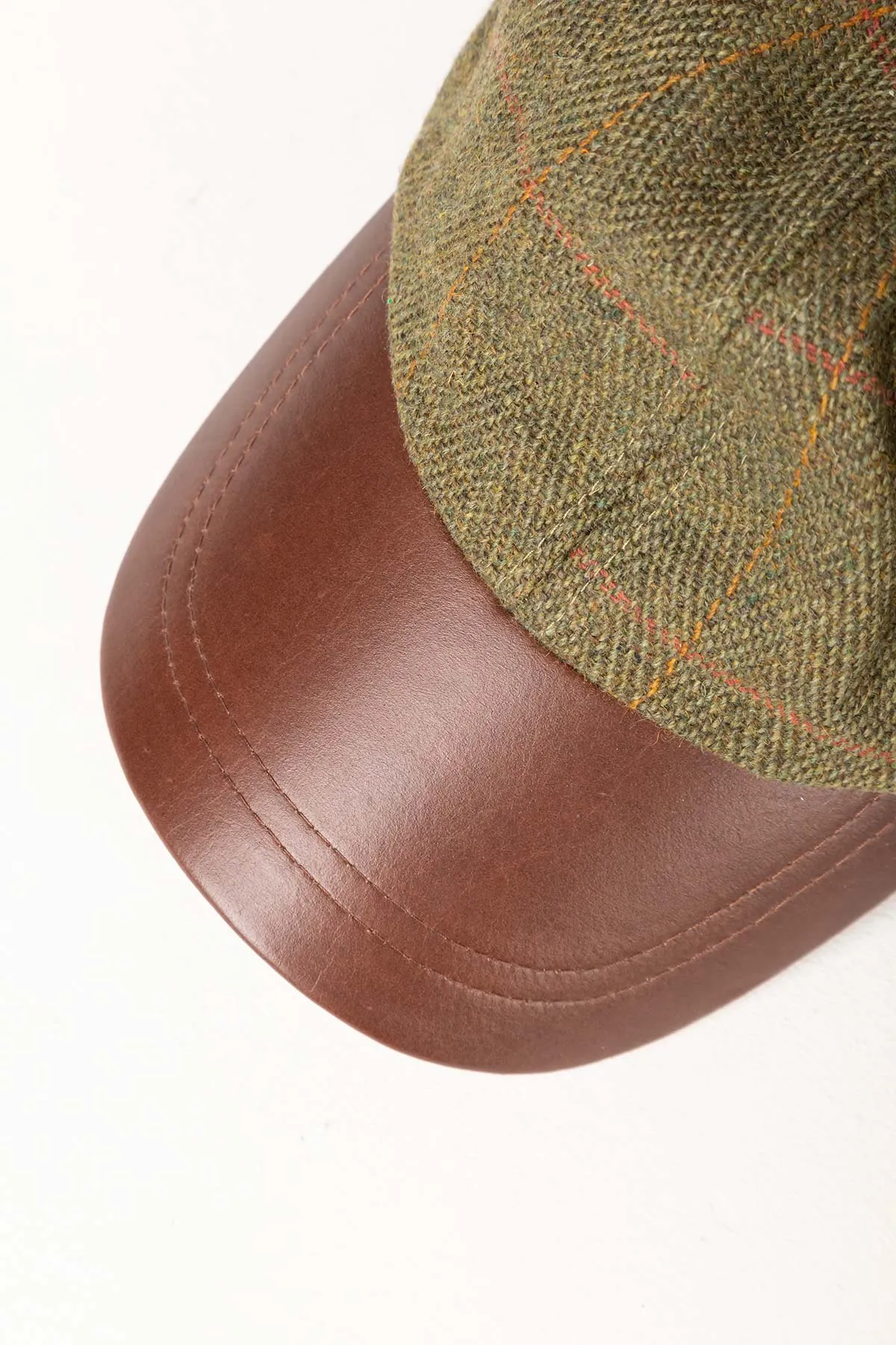 Junior Tweed Baseball Cap with Leather Peak