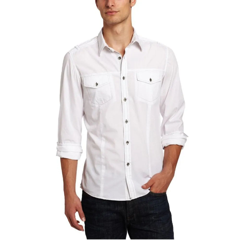 Kenneth Cole Men's Solid Military Shirt