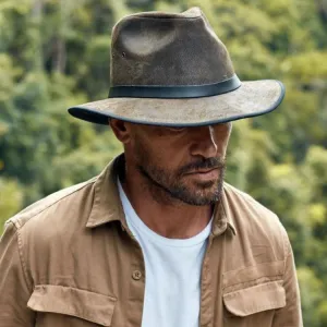 Kooringal Canungra Leather Drover Hat - Olive
