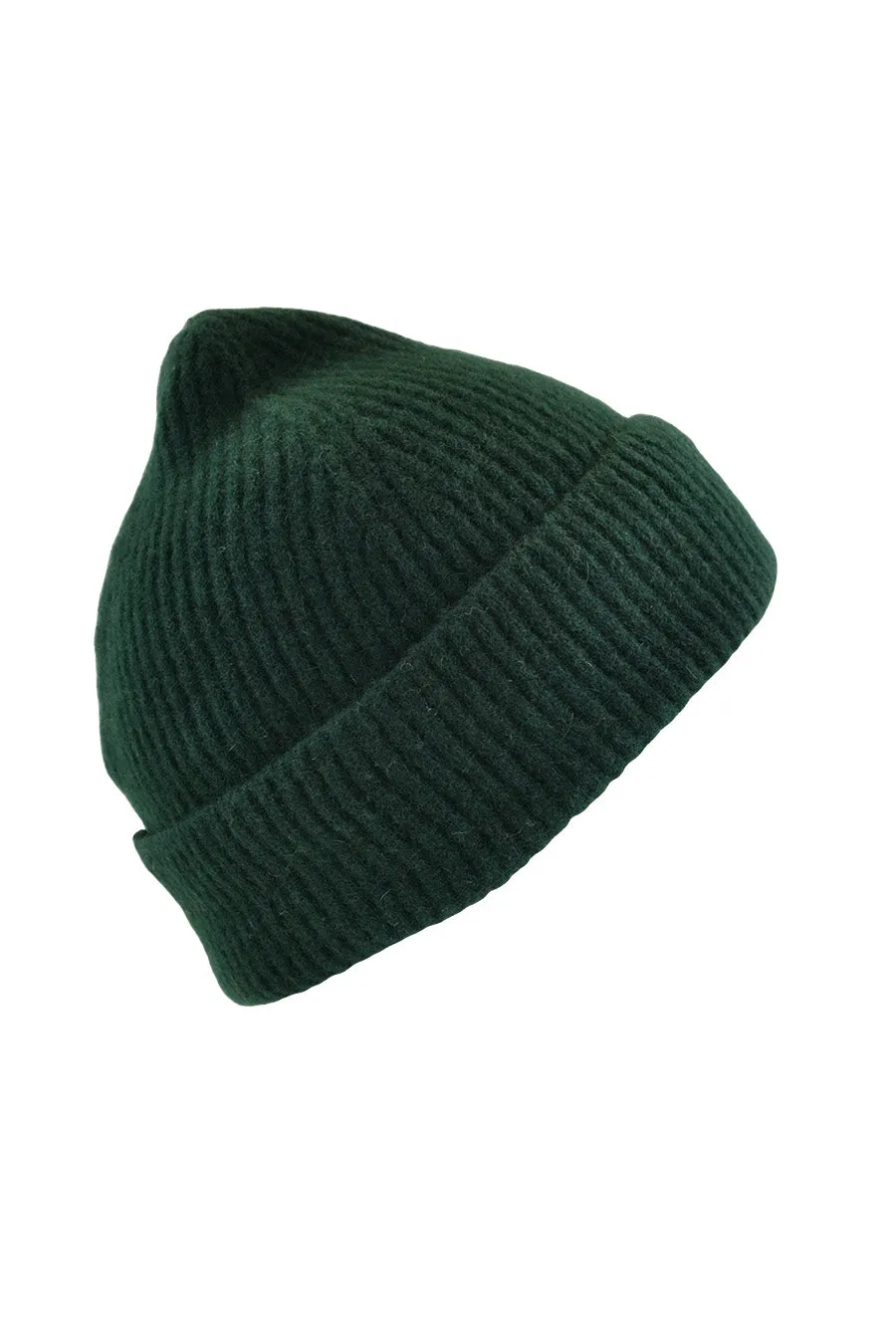 Lambswool Ribbed Beanie Hat