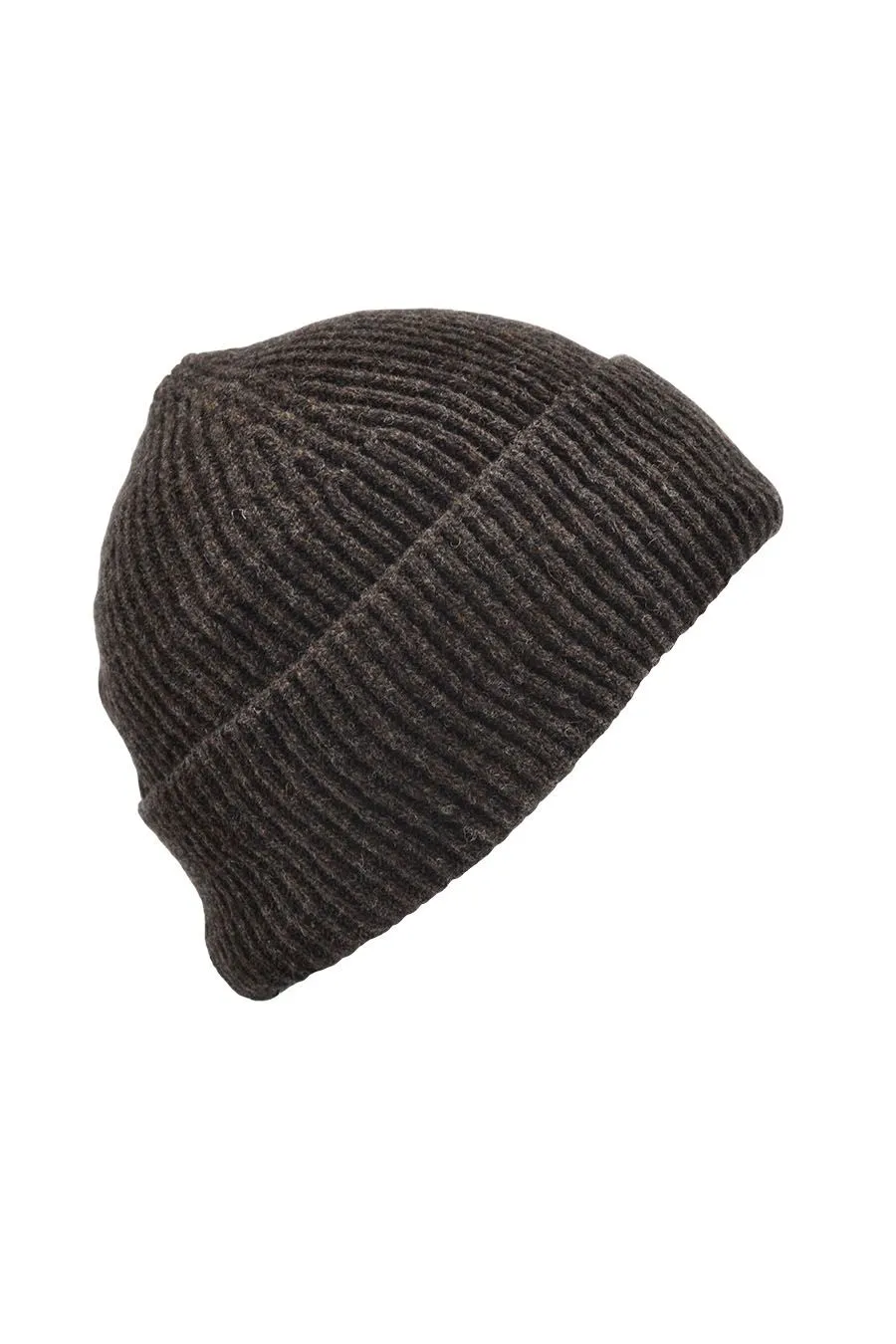 Lambswool Ribbed Beanie Hat