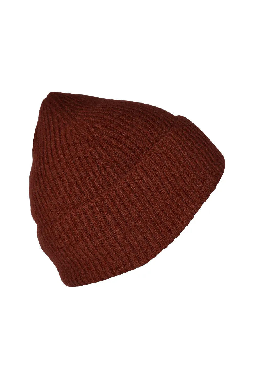 Lambswool Ribbed Beanie Hat