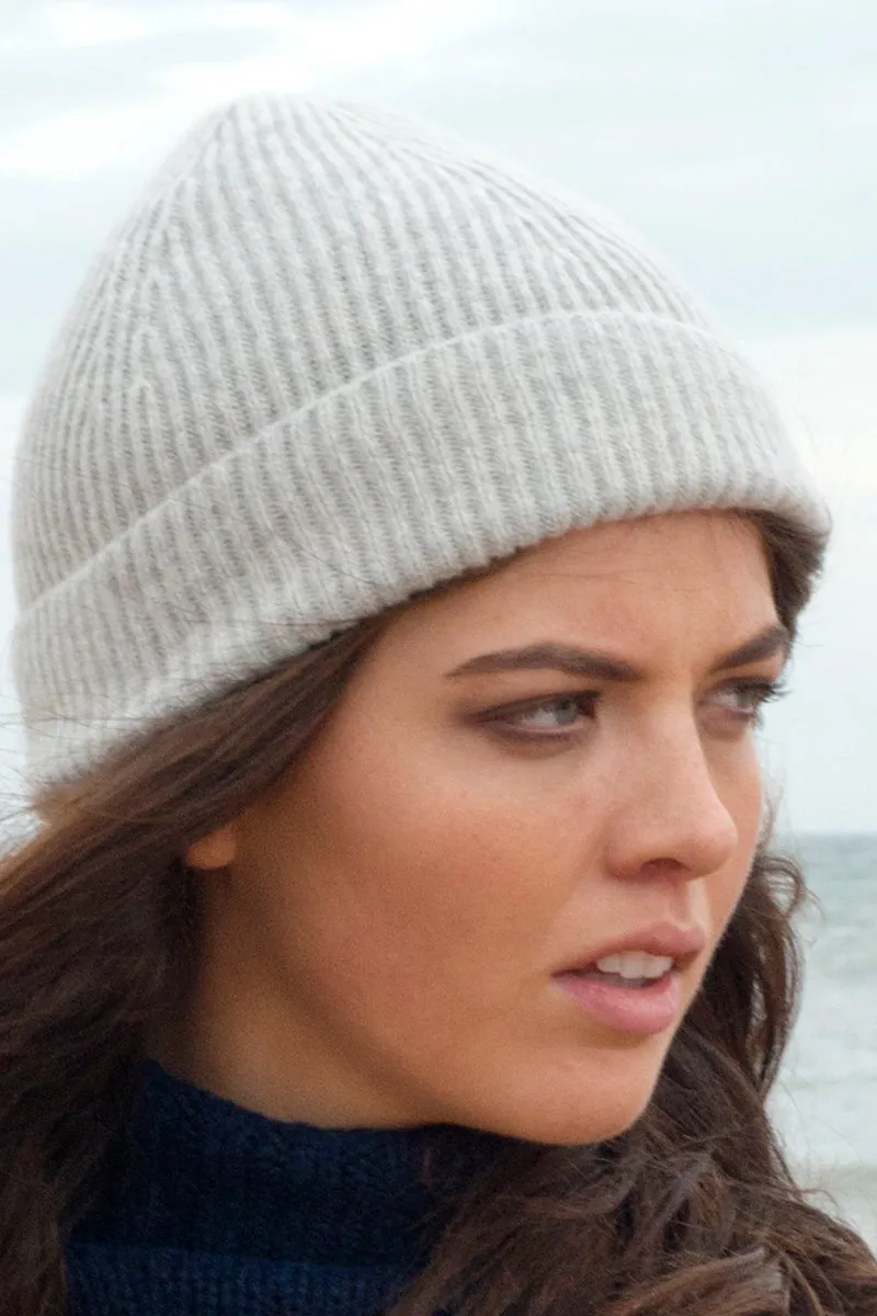 Lambswool Ribbed Beanie Hat