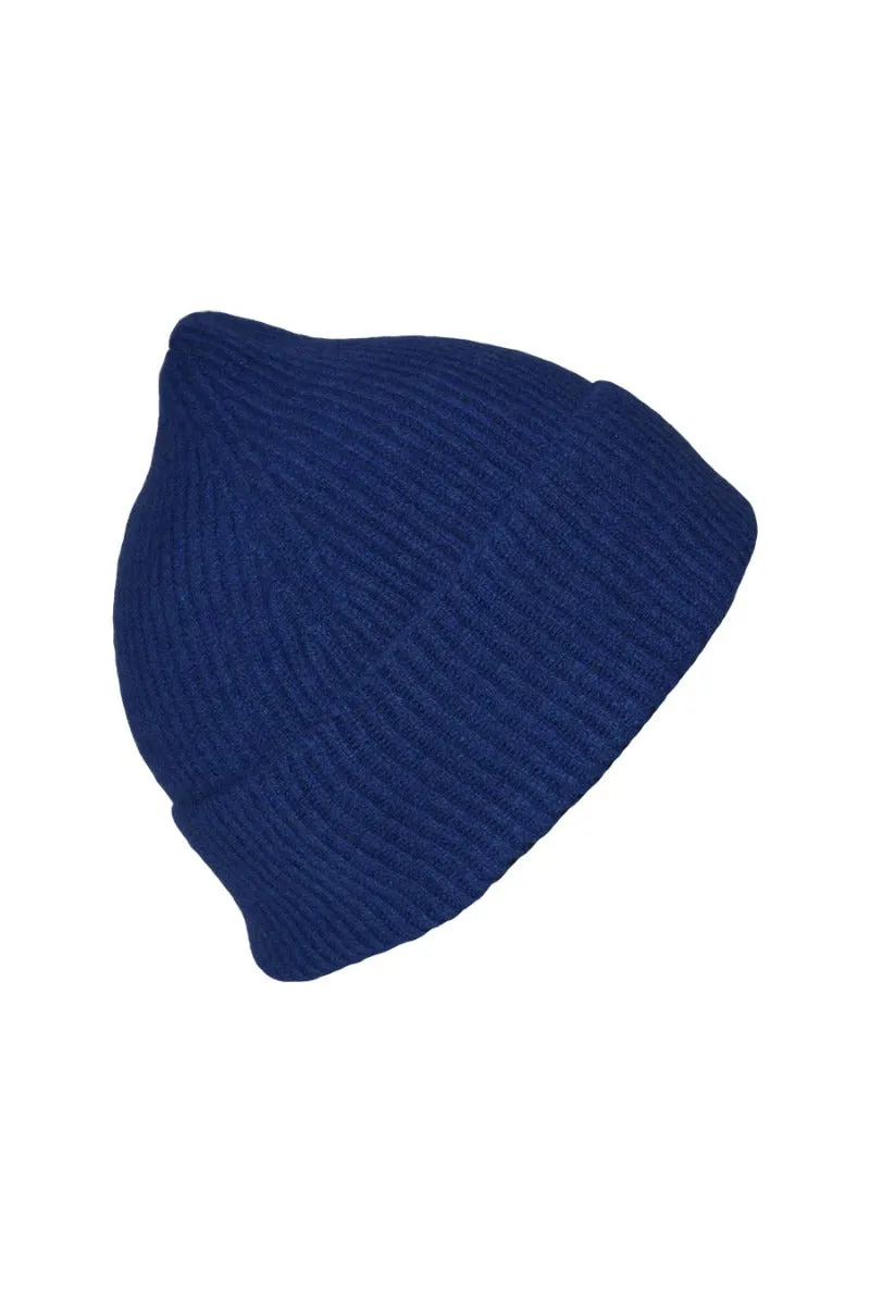 Lambswool Ribbed Beanie Hat