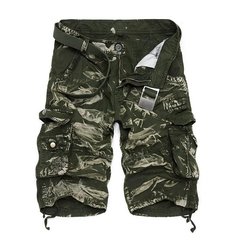 Mens Plaid Beach Shorts Casual Camo Bermuda Cargo Shorts