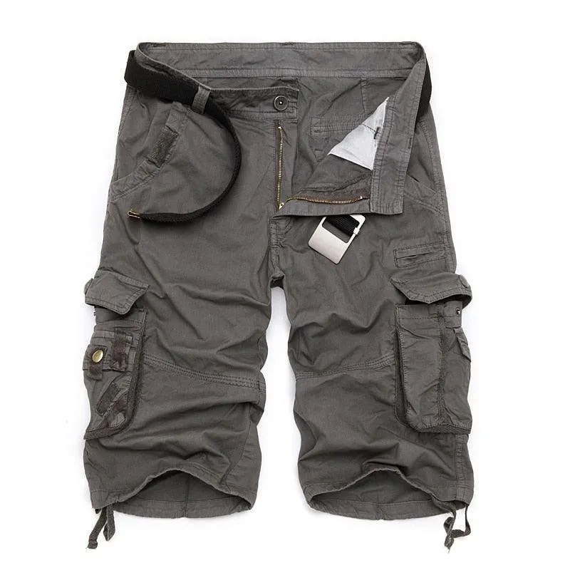 Mens Plaid Beach Shorts Casual Camo Bermuda Cargo Shorts