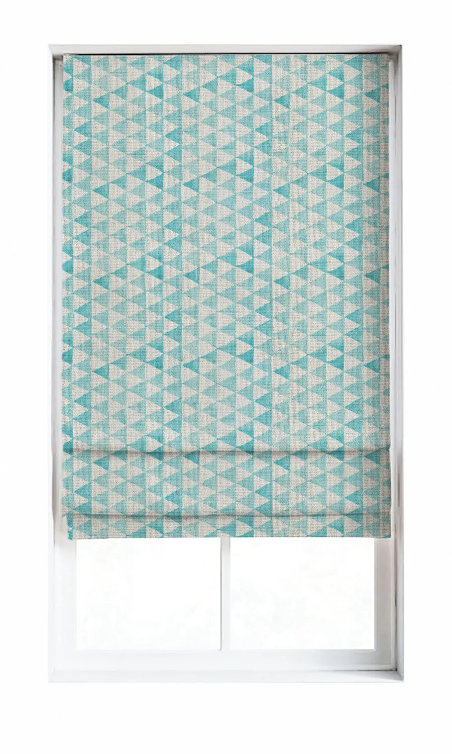 'Montage' Custom Triagonal Shades (Eggshell White/ Blue)