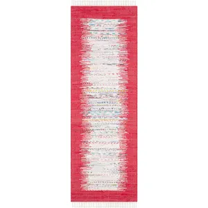 Montauk Border Ivory/Red Runner Rug