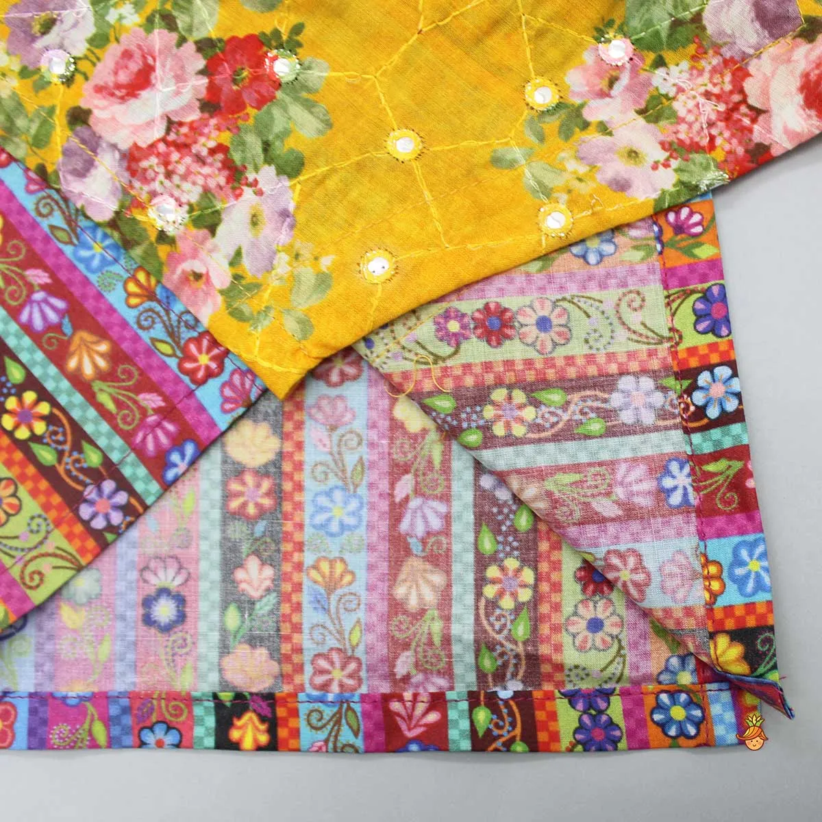 Multicolour Floral-Printed Stylish Kurta And Pyjama