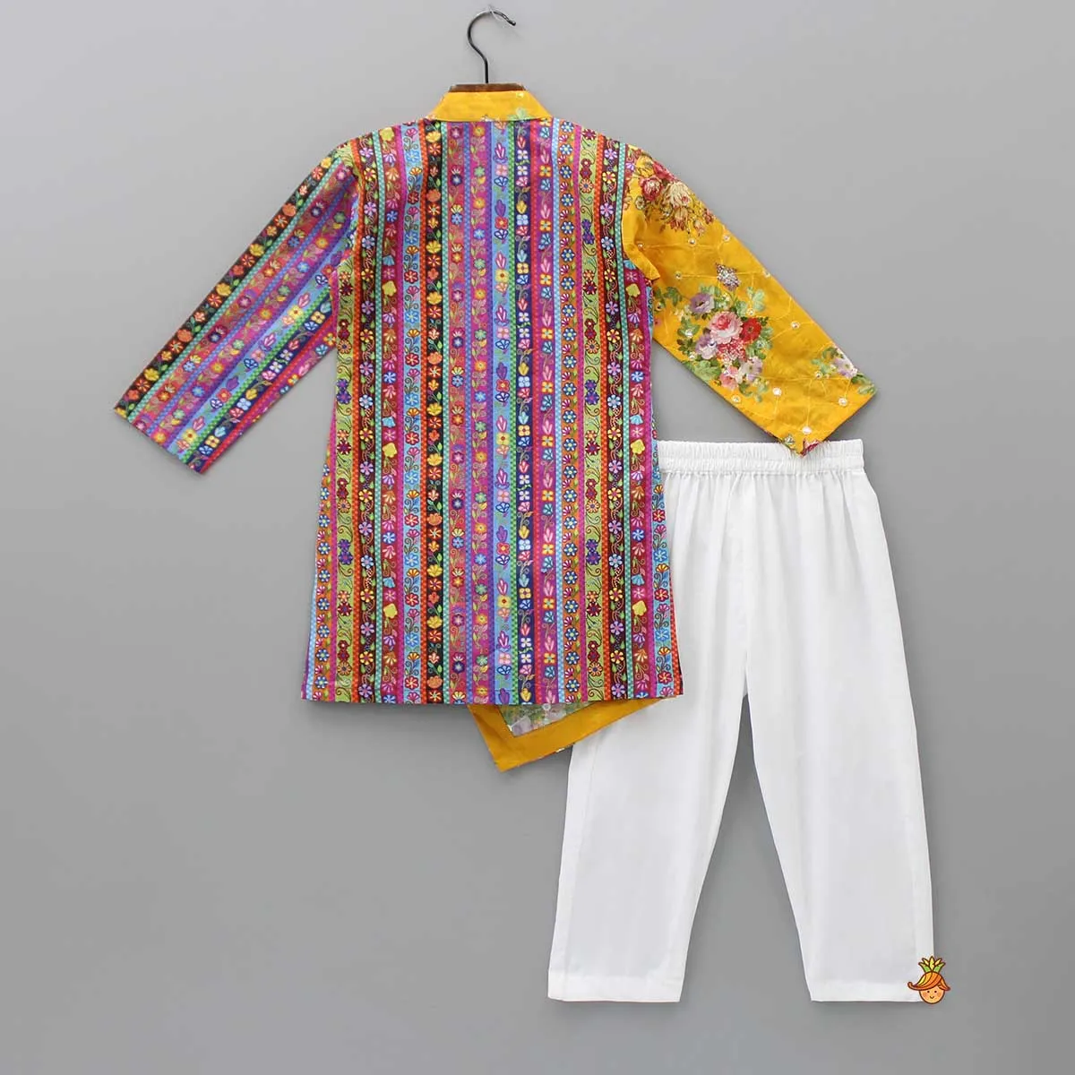 Multicolour Floral-Printed Stylish Kurta And Pyjama