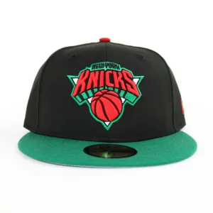 New York Knicks New Era 59Fifty Fitted Hat (Black Green Red Gray Under Brim)