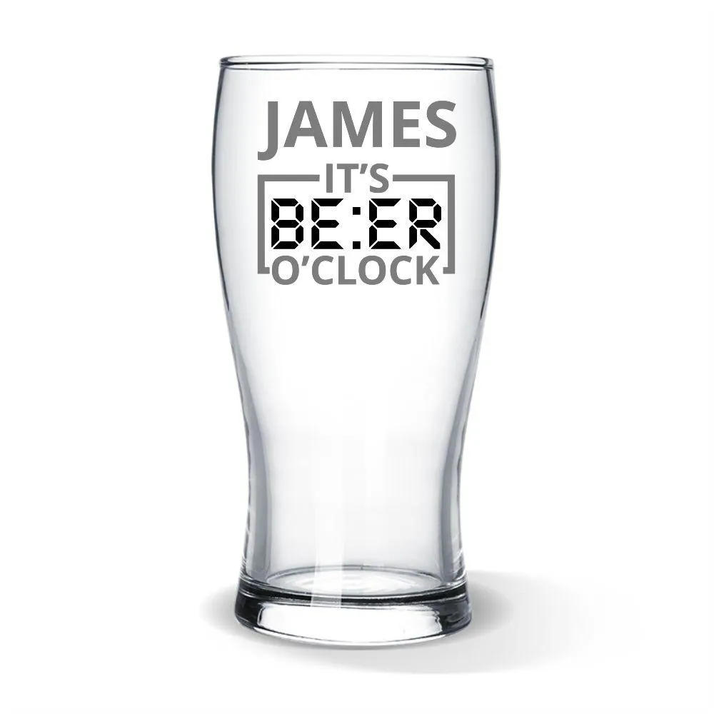 O'Clock Colour Printed Standard Beer Glass