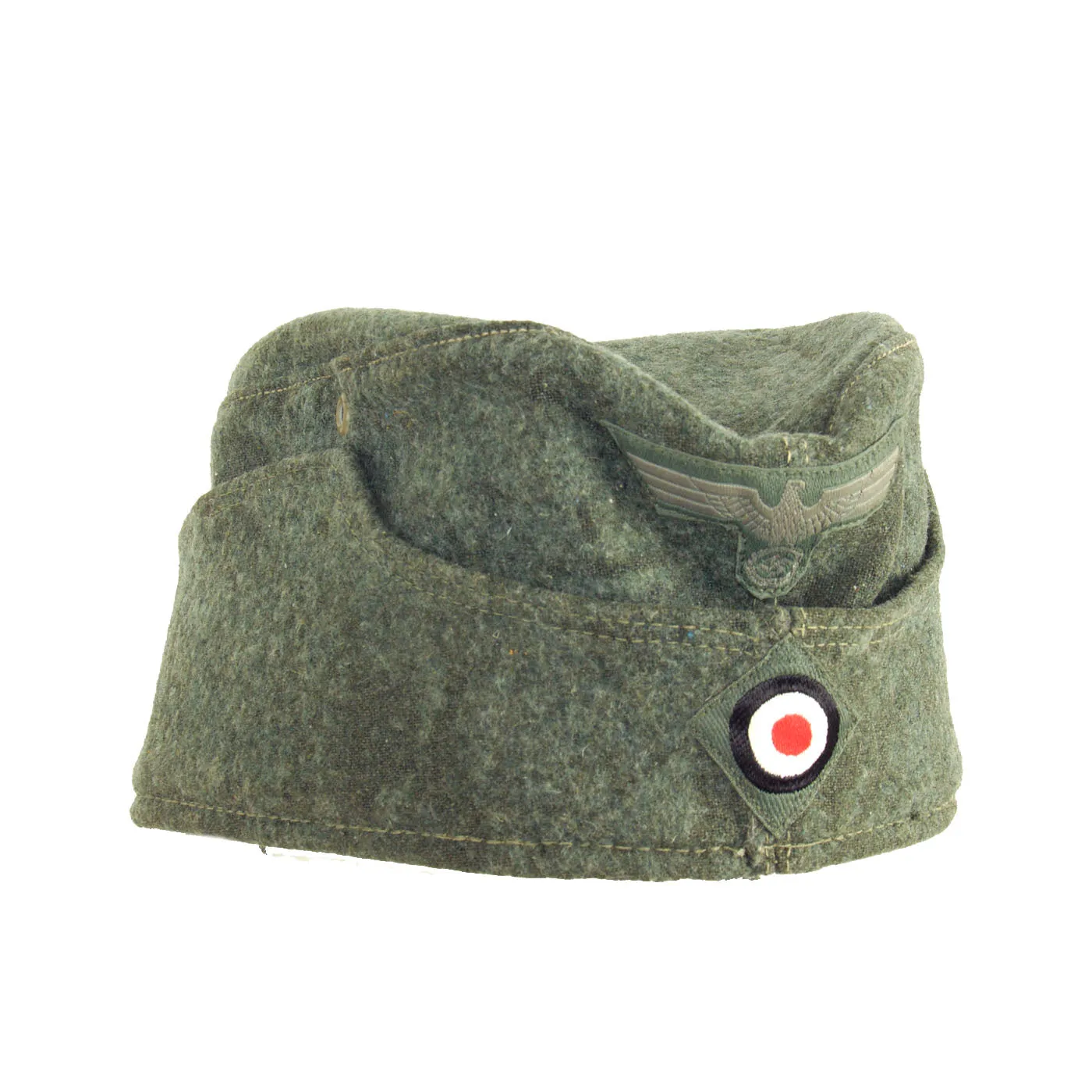 Original German WWII Heer Army 1940 dated 58cm EM-NCO Schiffchen M38 Overseas Cap - Removed Soutache