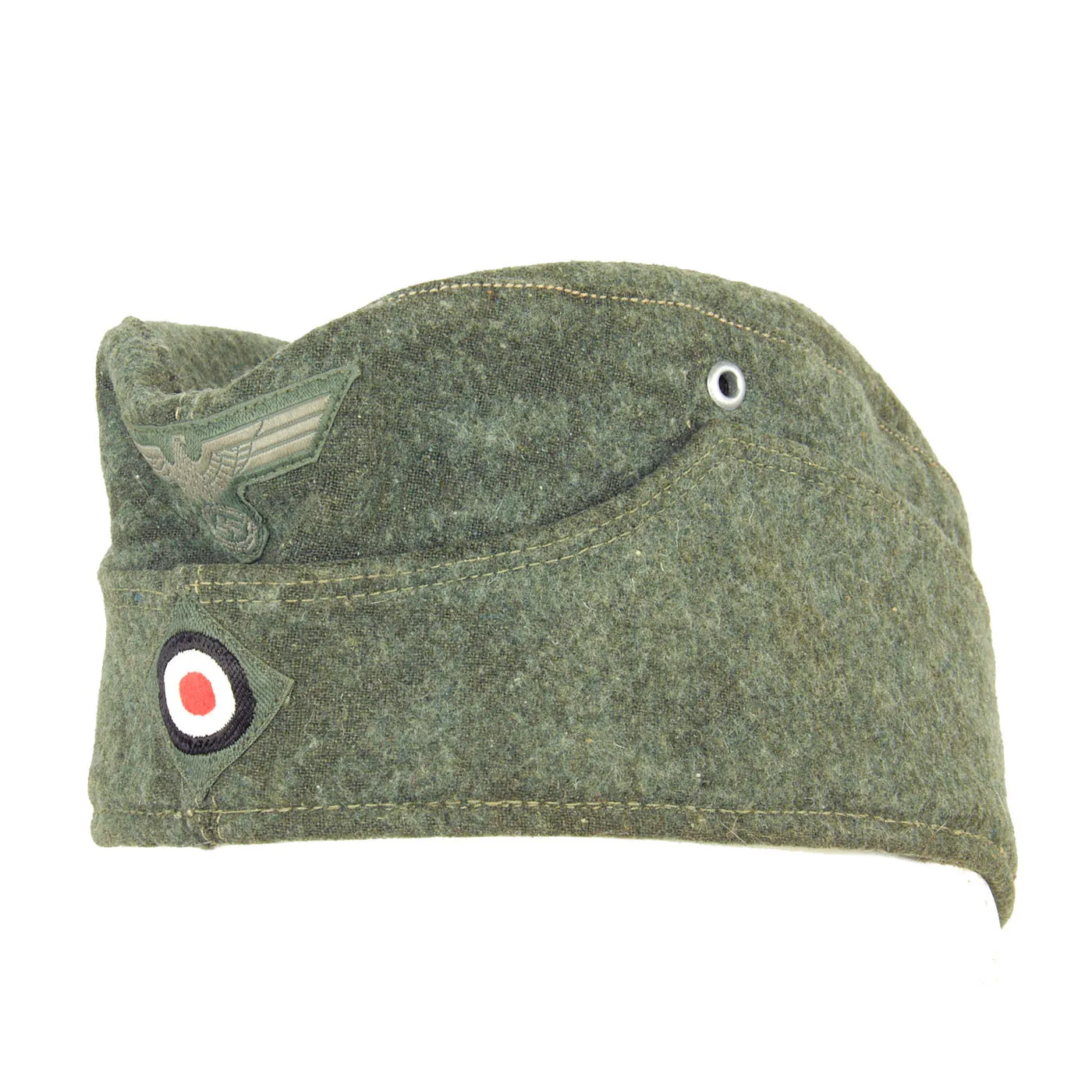 Original German WWII Heer Army 1940 dated 58cm EM-NCO Schiffchen M38 Overseas Cap - Removed Soutache