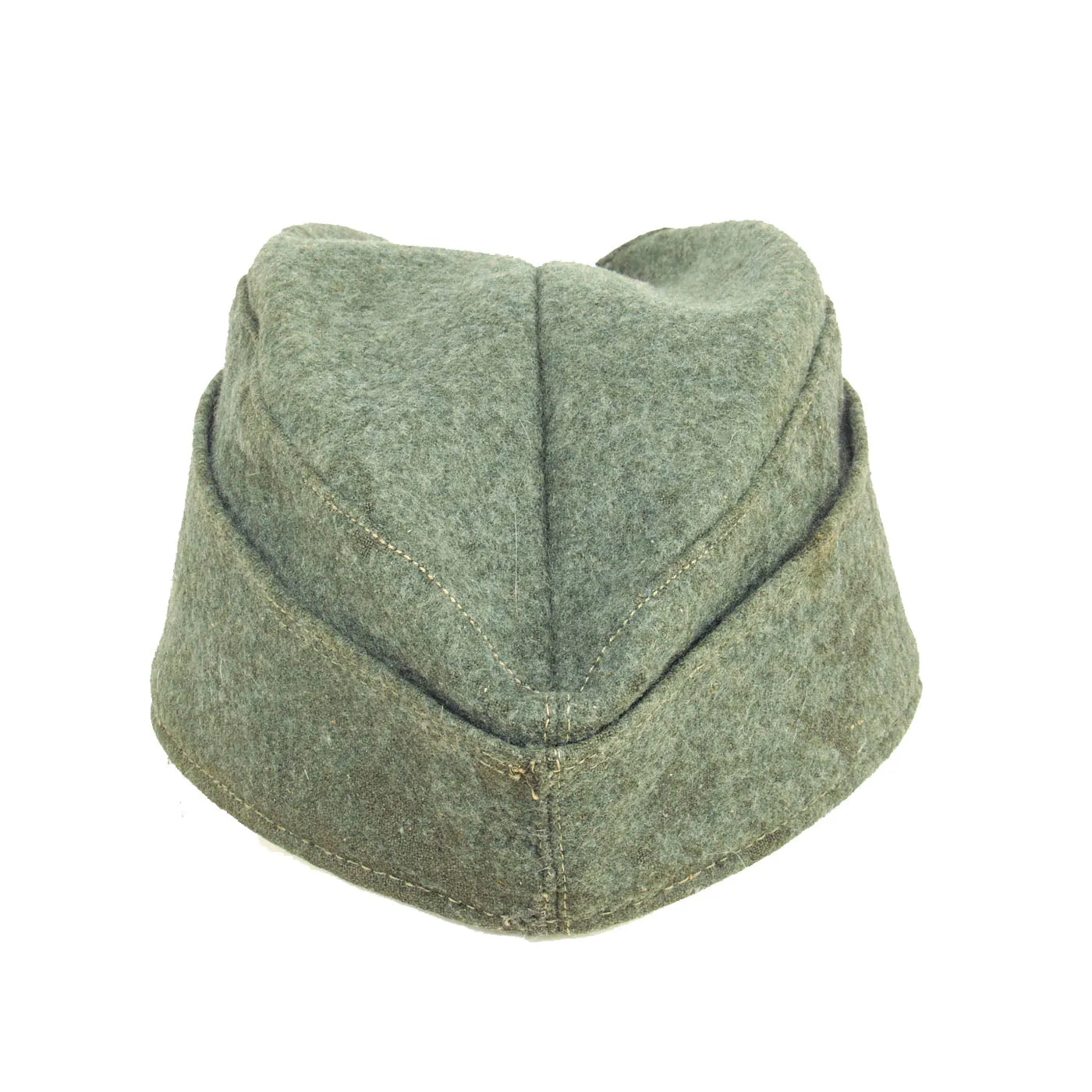 Original German WWII Heer Army 1940 dated 58cm EM-NCO Schiffchen M38 Overseas Cap - Removed Soutache