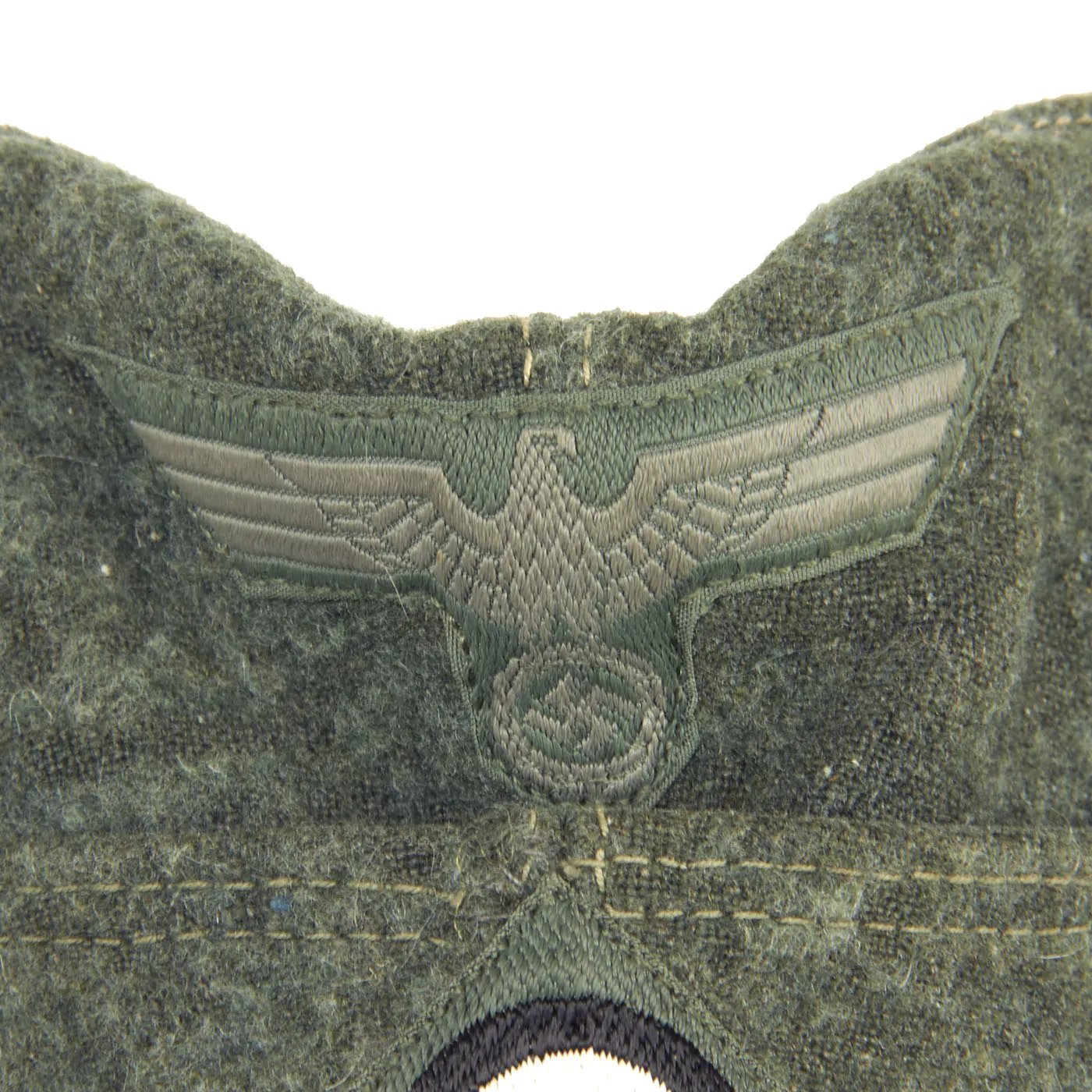 Original German WWII Heer Army 1940 dated 58cm EM-NCO Schiffchen M38 Overseas Cap - Removed Soutache