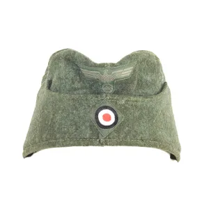 Original German WWII Heer Army 1940 dated 58cm EM-NCO Schiffchen M38 Overseas Cap - Removed Soutache