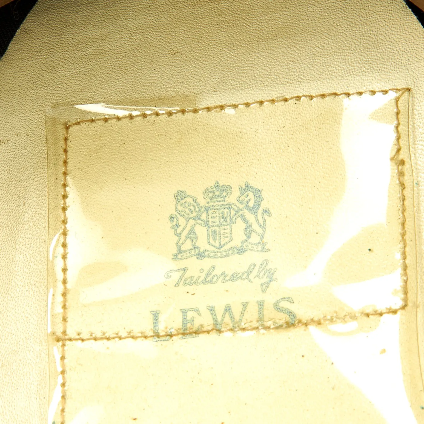 Original U.S. WWII Naval Officer Gray Combination Visor Cap by Lewis Tailors - size 6 3/4