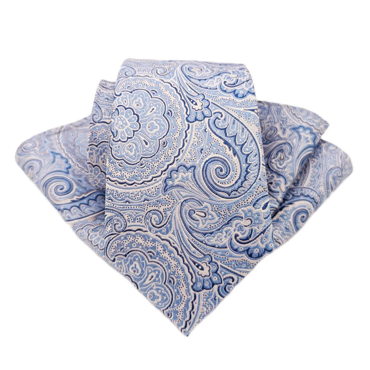 Periwinkle Paisley Silk Wedding Tie