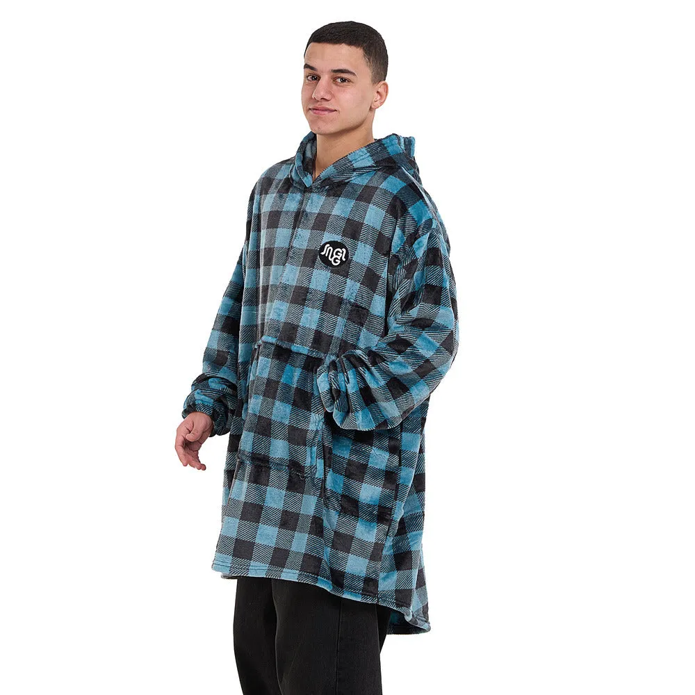 Snuggs Blanket Hoodie Checkered Blue
