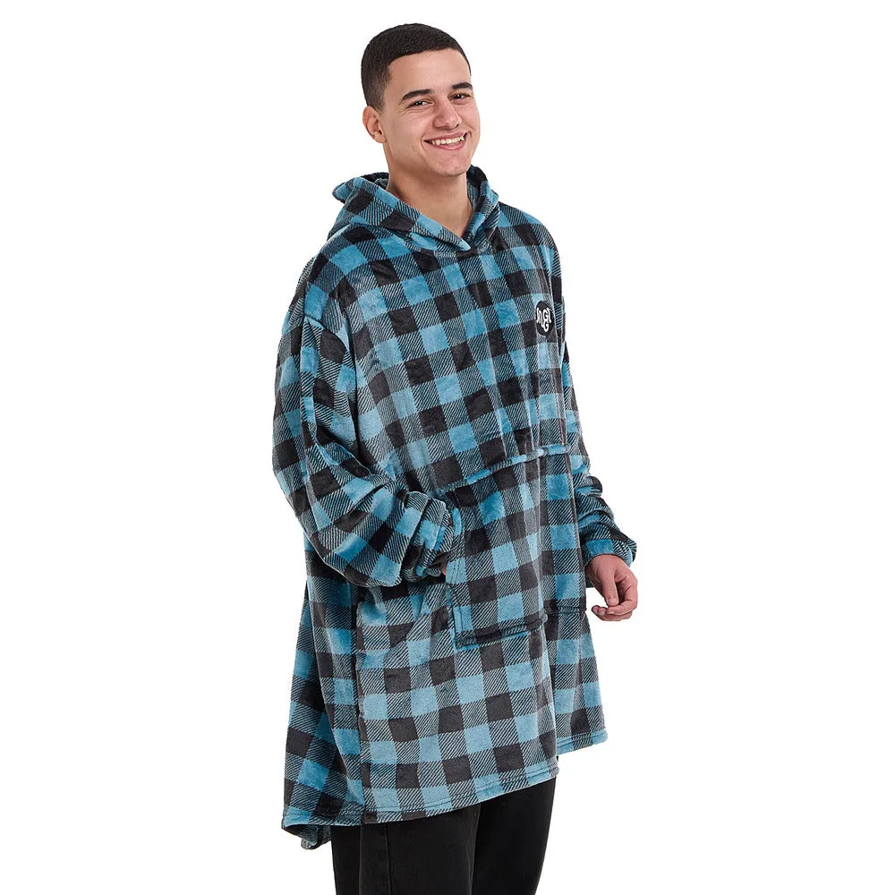 Snuggs Blanket Hoodie Checkered Blue