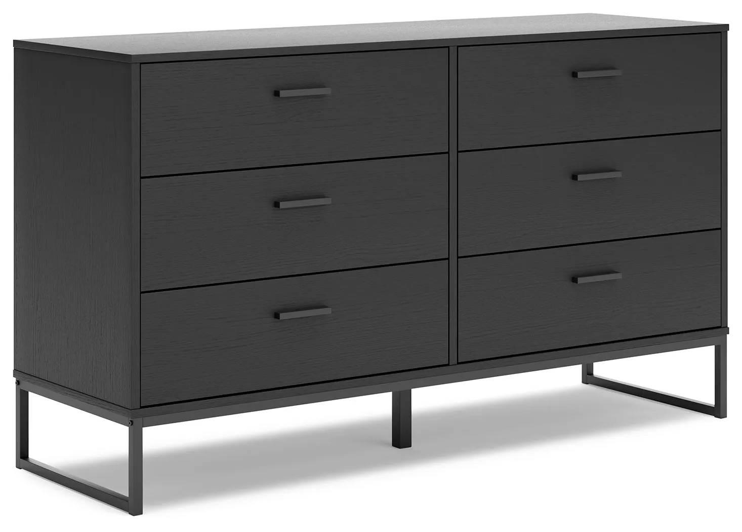 Socalle Twin Panel Headboard with Dresser in Black