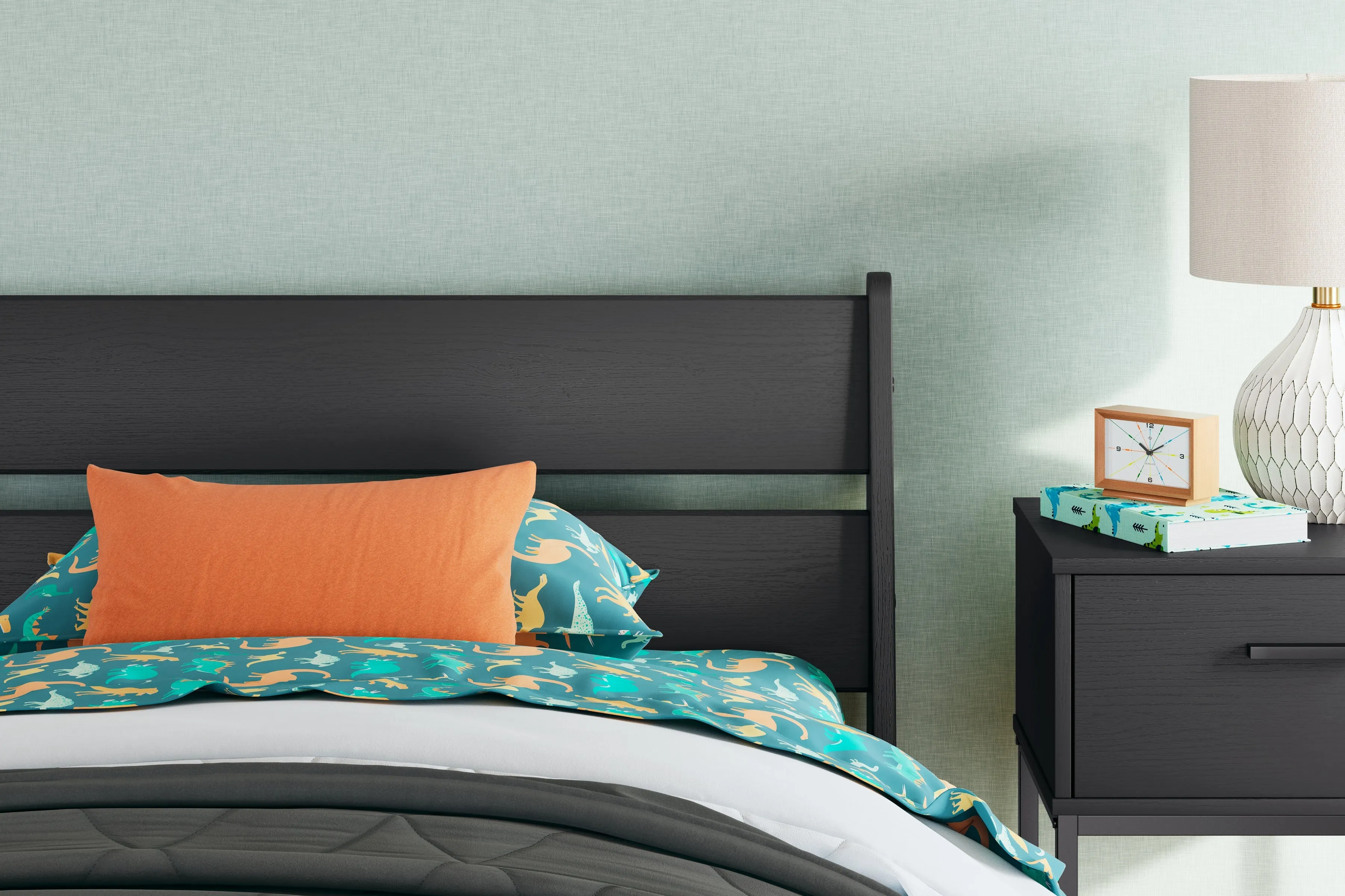 Socalle Twin Panel Headboard with Dresser in Black