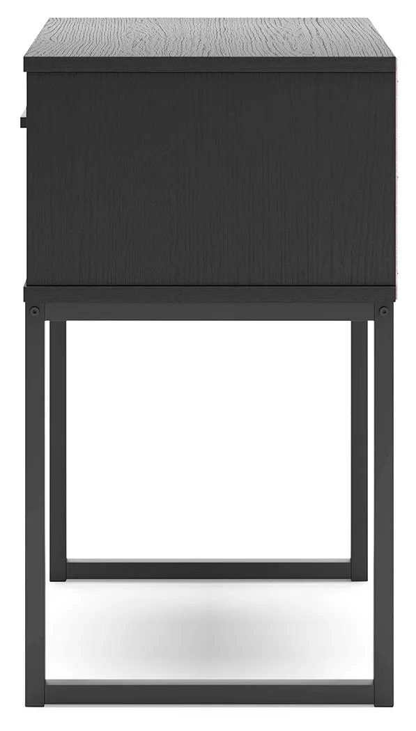 Socalle Twin Panel Platform Bed with Dresser, Chest and 2 Nightstands in Black
